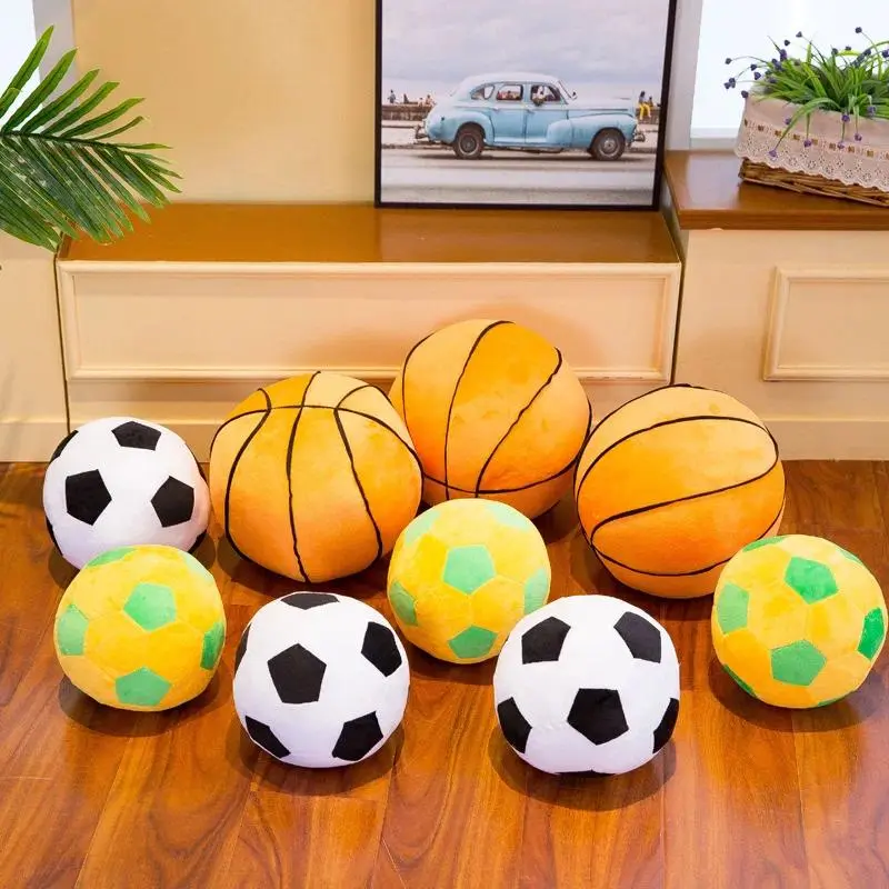Kids' Cushioned Plush Simulated Spherical Doll Ball Set - Unisex Soccer & Basketball Themed Stuffed Toys, Indoor Play, Ideal Gift for Children, Kids Plush & Stuffed Toys