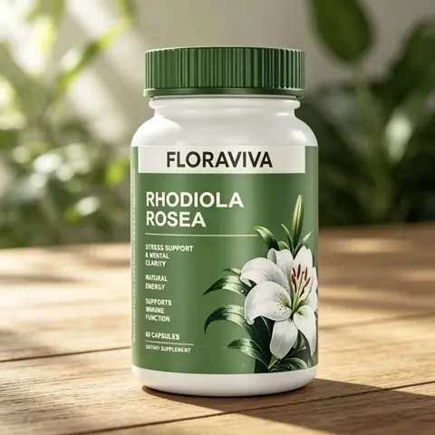 Floraviva Rhodiola Rosea [500mg] - Stress Relief, Energy Boost, Focus & Mood Support - Premium Adaptogen Capsules