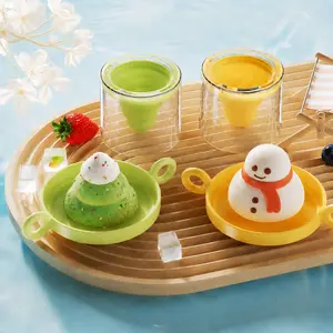 UFORU Snowman / Pine Tree Shaped Silicone Ice Mold – Single 3D Ice Tray, Ice Cream Mold, Kitchen Gadget, Ice Making Mold