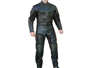 Shelter 337-50 Cowhide Leather 2-Piece Motorcycle Racing Suit, Size 50, with 3M Scotchlight Technology, Abrasion Resistance, Cloth Hook and Eyes