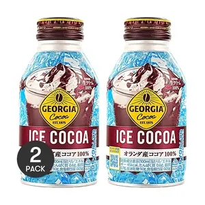 2 Pack GEORGIA Premium Japanese Iced Cocoa Chocolate Milk Drink 260ml - 100% Dutch Cocoa & Hokkaido Nama Cream