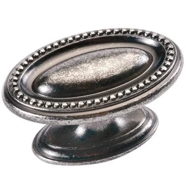Altair Oval Knob - Black Nickel Vibed - 1.75 x 1.12 in.