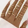 28 Pcs Fashion Rhinestone Heart Wave Geometric Joint Rings, Elegant Plain Copper Stackable Rings Stacking Ring Set, All-Seasons Jewelry Gift for Women