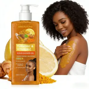 Turmeric Vitamin C Scrub Body Wash Cleansing 520ml, gently moisturizing and soothing the skin with a long-lasting fragrance