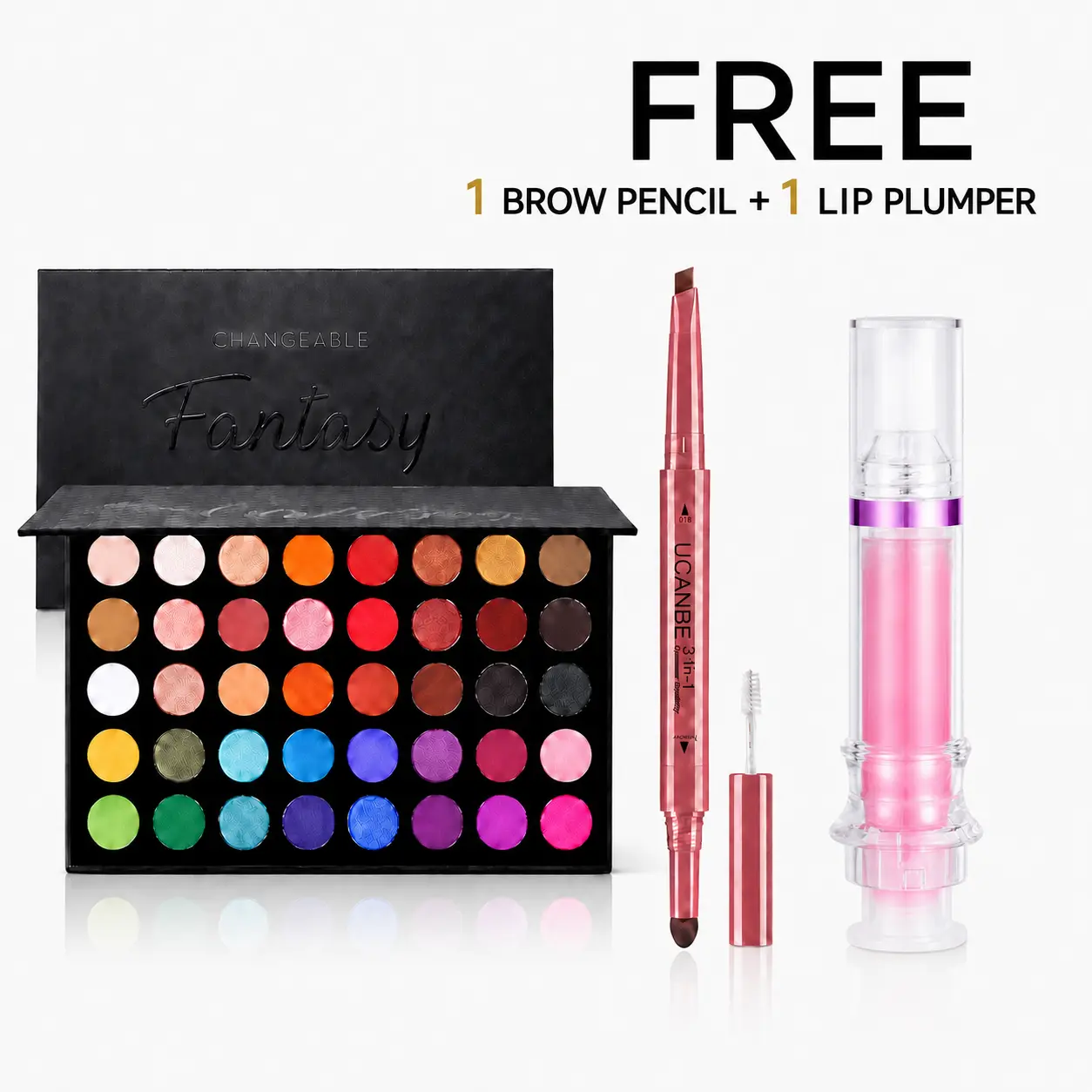 #backtoschool 40-Color Highly Pigmented Eyeshadow Palette - Matte/Metallic, Shimmer, Natural & Charcoal Smooth Powder, Long-Lasting Blendable, for Brown Eyes Smokey Eye, with Swatches, Makeup Palette Set, Beauty Cosmetics Gift Kit