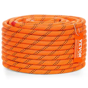 VEVOR Dual Twisted Polyester Cord,  1/2 inch by 120 feet, 48-Strand, 8000 LBS Tensile Strength, Multi-Use Outdoor Rope for Arborist Activities, Hiking, Swinging, Rappelling, and Rescue, Or