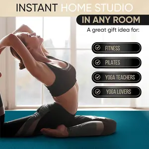 Gorilla Mats Premium Large Yoga Mat – 6' x 4' x 8mm Extra Thick & Ultra Comfortable, Non-Slip Barefoot Exercise Mat – Works Great on Any Floor for Stretching, Cardio or Home Workouts