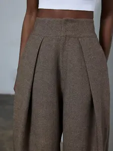 Aveloria Modichic New Stylish Design Sense Casual Pleated Loose Commuter Wide Leg Suit Pants