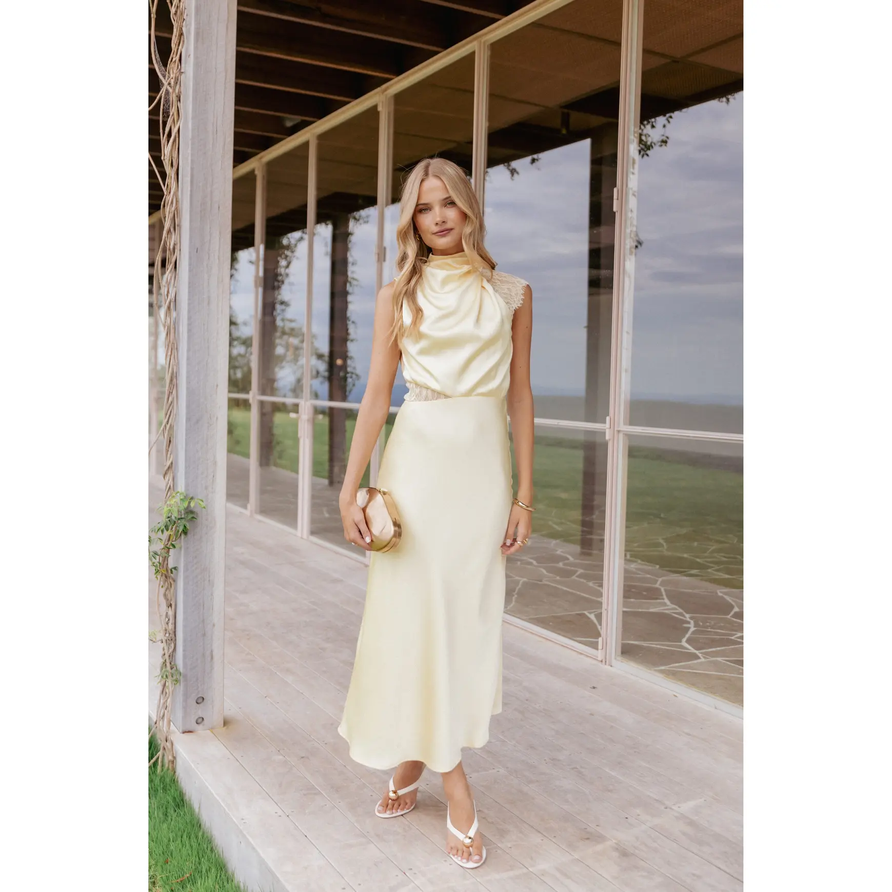 pastel yellow maxi dresses Sonia Dress - US 14 Great for any cup size Sunrising Action Maxi Dress Yellow