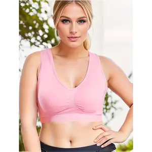 5 Pack Sports Bras for Women Wire Free No Padding Colorful Large Size Workout Yoga Running