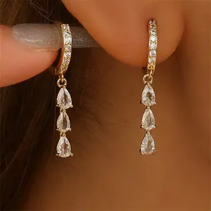 Gold Dangle Earrings for Women,Prom Jewelry Dainty Earring  Drop Earrings for Women Trendy Hypoallergenic CZ Dangling Earring shopping spree