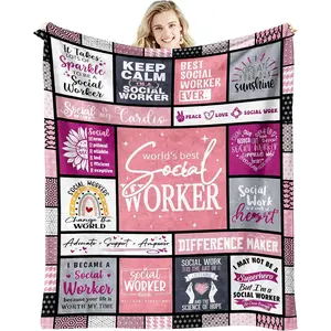 Social Worker Gifts for Women Throw Blanket 60 x 50 Inch, Social Worker Appreciation Gifts, Gifts for Social Workers Women, Social Work Month Gifts, Social Work Gift, Social Worker Office Decor