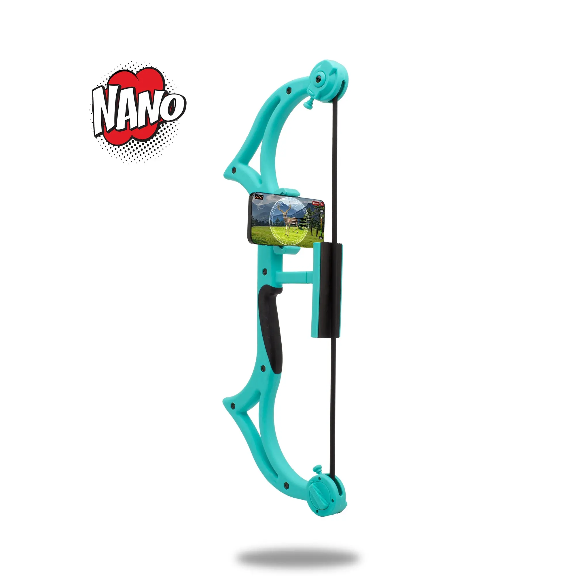 AccuBow Nano - Aqua - Kid's Archery Simulator - Small Bow for Virtual Hunting Video Game App - Multiplayer Interactive Fun Toy