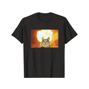 Funny Animal Vintage Graphic Tee, Cats and Explosions T-Shirt, Animal Shirt, Unisex Meme Cringe Funny Shirt, Menswear Womenswear Streetwear Cotton Comfort