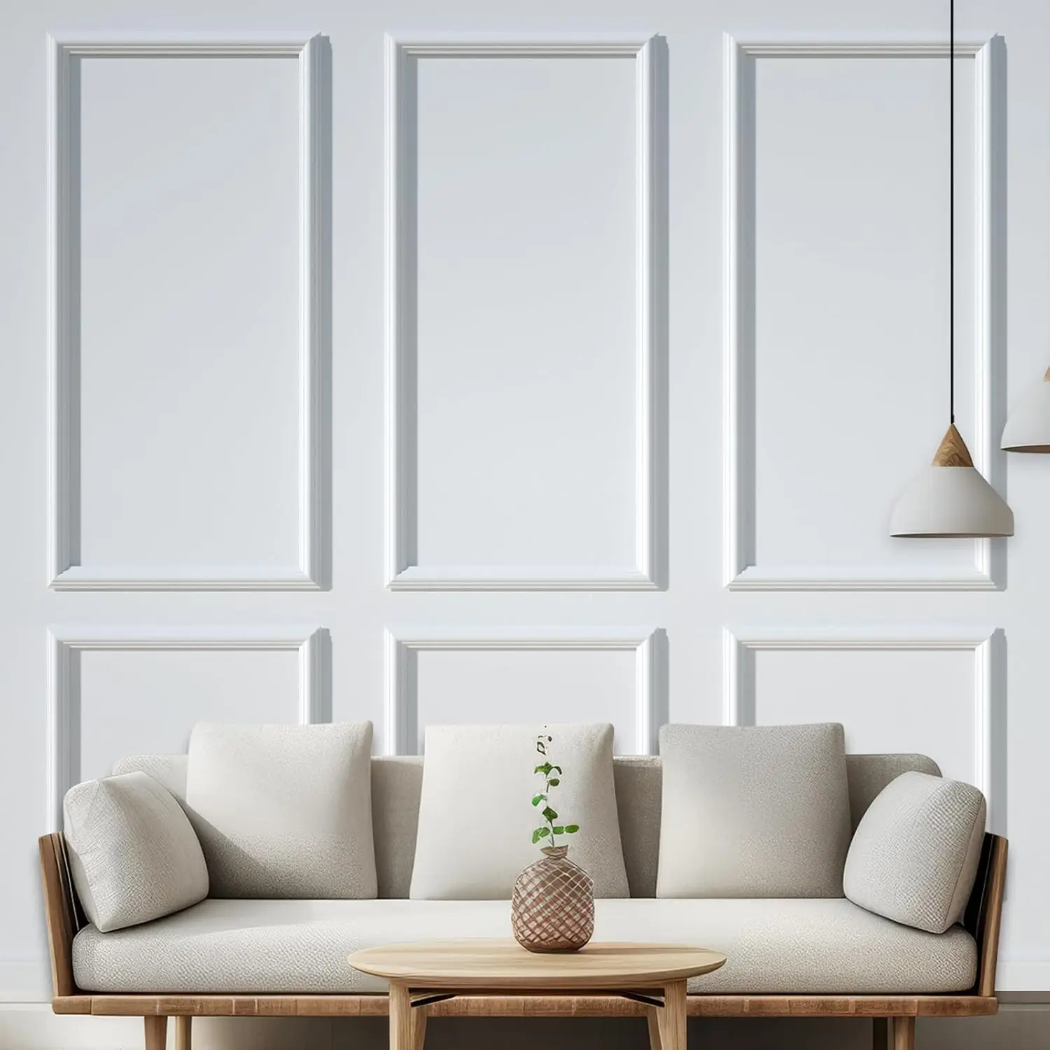 Peel and Stick Wall Molding Kit 6-Frame Premade, Luxe Architectura Wall Moulding Panel Frame, Self Adhesive Wainscoting Panels, Accent Molding Trim for Interior Walls  Decor (Style 1)