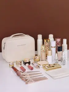 Multi-Functional Large Capacity PU Cosmetic Bag With Movable Divider, Makeup Storage Organizer For Women, Travel Pouch Makeup Travel Toiletry Organizer Essentials Gifts Storage Zipper Accessories Nail