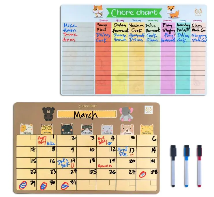 Calendar and Chore Chart for entire family