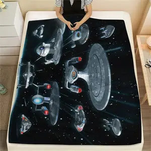 Star Trek (24) pattern soft and comfortable flannel blanket, a four season machine washable blanket for home living room sofa nap camping, a holiday gift for family, friends, and science fiction fans