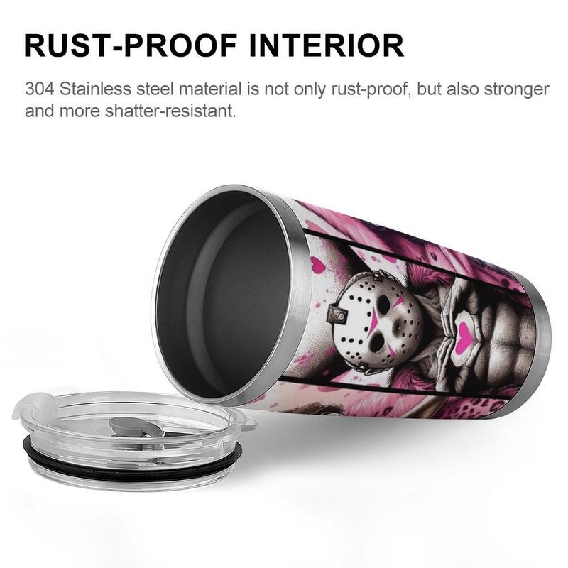 Valentines Day Tumbler, Horror, Scream Tumbler, Glitter Print, 20oz Horror Valentine Tumbler, Pinky Horror Tumbler, Stainless Steel Tumbler Cup with Straw & Lid, Valentine Day Sublimated Tumbler, 40oz Stainless Steel Cup