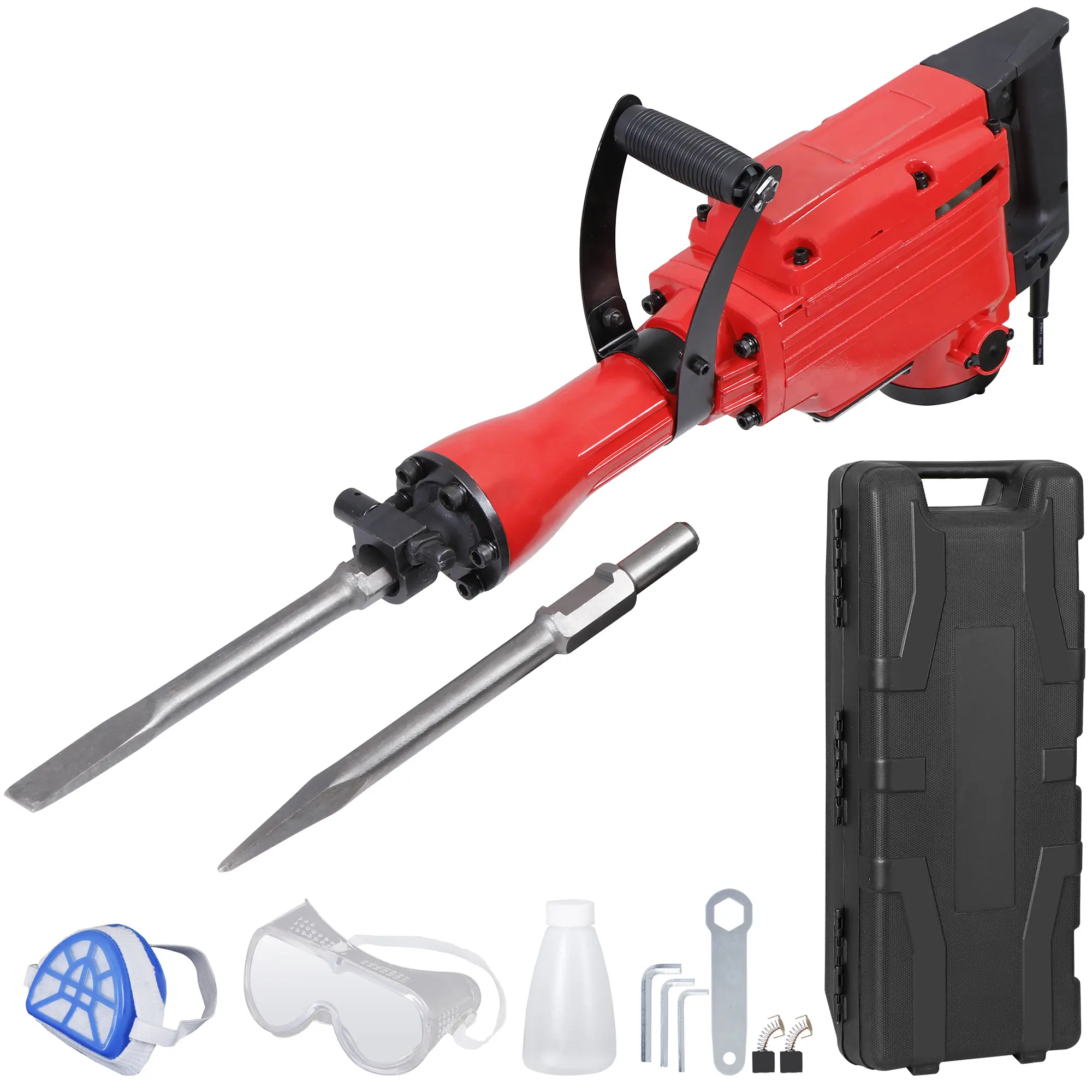 Segawe 2200W Motor Electric Jackhammer - Industrial Heavy-Duty Concrete Breaker, Portable Power Tool Kit for Hardware Applications,summerwins
