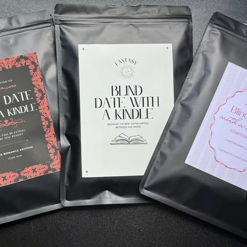 Blind Date with an E-Reader Bundle | Reading Gift for Kindle Kobo | Includes Stickers Bookmark Snacks & More | Perfect for Book Lovers