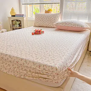 Tropical Leaf Print Bed Sheet Set, Floral Sheets, Single Twin Double Queen Sizes, Elastic Fitted Sheets, Includes 1 Fitted Sheet + 2 Pillowcases