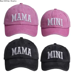 MAMA MINI Letter Embroidered Baseball Cap Parent-child Hats Outdoor Sport Adjustable Sun Hat Spring Autumn Travel Tourism Beach Vacation