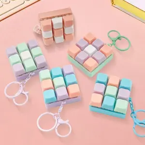 1pc Keyboard Key Cap Keychain, 9-Key Cube Keychain Stress Relief Button Toy, Creative Keyboard Pendant Bag Charm Decoration Gift For Friends
