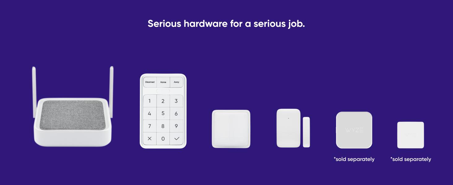 Wyze Home Monitoring — 6-Piece Home Security System with No Contracts... Ever! (Includes Door/Window Sensor x2, Keypad, Hub with Siren), Wireless Alarm, Securing Accessories Wyze Home Monitoring — 6-Piece Home Security System with No Contracts... Ever! (Includes Door/Window Sensor x2, Keypad, Hub with Siren), Wireless Alarm, Securing Accessories