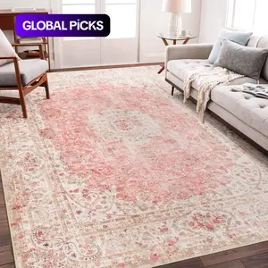 Boho Style Area Rug, Bohemian Area Rug, Bohemian Style Rugs, 1 Count Vintage Non-slip Washable Rug, Decorative Carpet for Home Living Room, Bedroom, Kitchen Entrance #GLOBAL PICKS