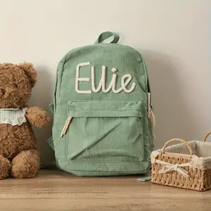 1 Custom Name Personalized Corduroy Backpack, Fashionable Cute School Bag - Creative Unique Cute Backpack, Back-to-School Gift, Birthday Gift, Holiday Custom Gift, Outdoor Backpack