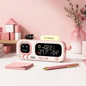 ATUMAN  MOODA Smart Temperature & Humidity Clock: Your Thoughtful Health Companion with Retro Pixel Display for a More Comfortable Living Space