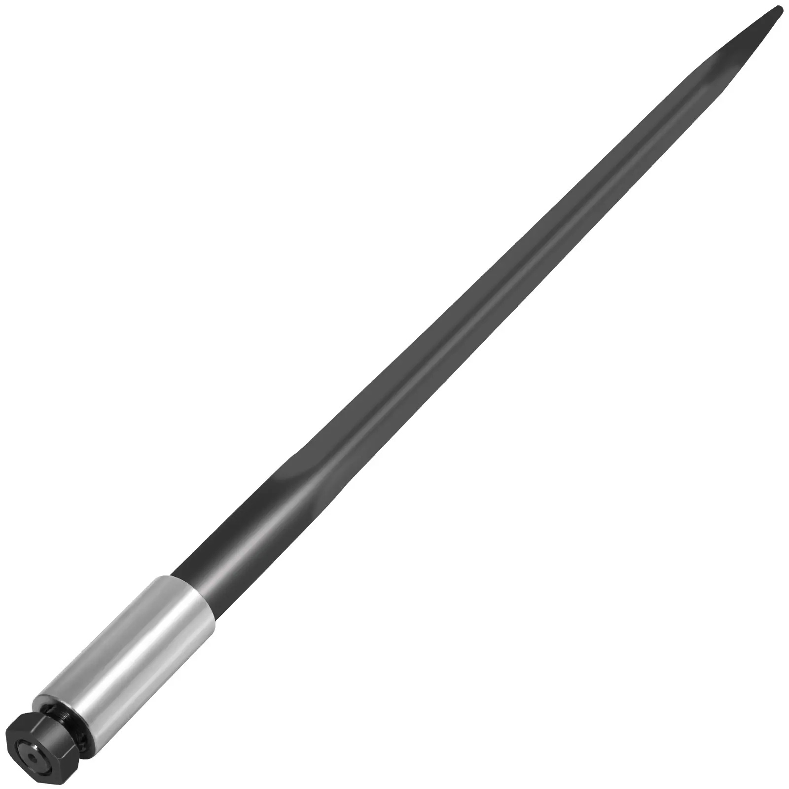 VEVOR 39in Spring Steel Hay Spear, 3600 lbs Capacity, 1 3/4in Black Coated Corrosion-Resist Garden Supplies, Easily Attach to Quick Attach Hookups, Easy to Install with Hex Nut & Sleeve for Agribusiness Buckets, Tractors