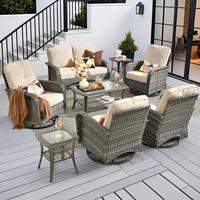 Beige 8 PCS Outdoor Patio Sofa Set