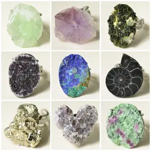 Asteraia [Tray #A No.A01-A15] Variety Crystal Ring –  Handmade Gemstone Ring Daily Wear Healing Summervibes