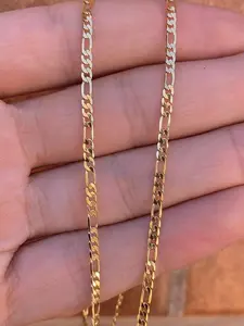 14K Gold Plated Figaro Link Chain for Men and Women