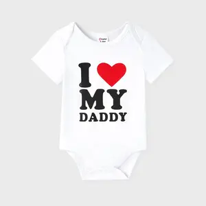 Baby Boy/Girl Heart & Letter Print Short-sleeve Romper