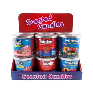 Candy Candle 14oz Scented Candles Featuring Jolly Rancher Twizzlers & Mike and Ike Flavors for Aromatic Home Decor