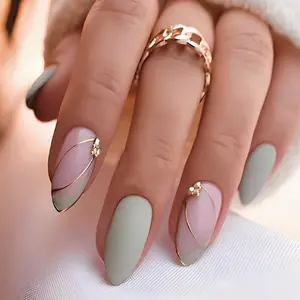 European and American style wearable nail pads, nail patches, ultra-thin and seamless nail pads, almond-shaped nail pads in nail pads