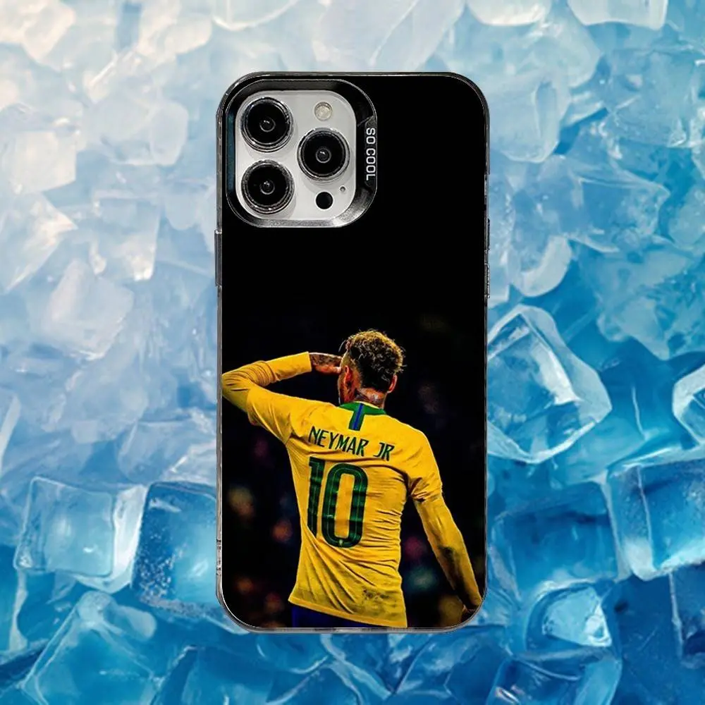Neymar 10 Themed TPU Phone Case - Colorful Personalized White Matte Shockproof Protection Cover for iPhone 17 Air,16,15,14,13,12,11,Mini,Pro,SE,MAX