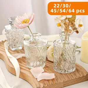 TOMNK 12/30/45/54/64pcs Bud Vase, Party Centerpieces, Wedding Centerpieces for Tables, Mini Clear Bud Vases for Flowers, Small Flower Vases Suitable for Birthday Party, Anniversary, Wedding, Home Table Deco, Multiple Sizes, for Mother's Day