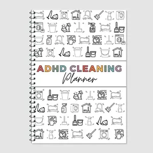 ADHD Cleaning and Organizing Toolkit, Weekly & Monthly & Annual Cleaning Checklist Notebook, Household Cleaning Schedule, Organizing Tips and Chore Planner