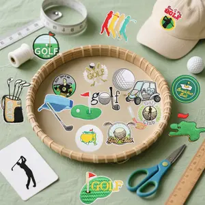 20 Pcs Golf Embroidery Patch Set with Vibrant Golf Sports Iron on Decorative Green Grass Golf Course Applique Patches for Hats Clothes Jackets Jeans Dress Backpacks Bags DIY Accessory
