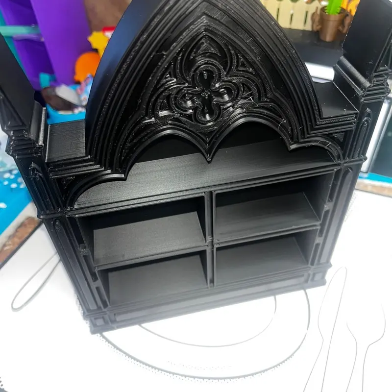 Gothic Intricate Design Miniature Wall-Mounted Shelf, 9in Tall x 7in Long, Vintage Indoor Furniture Shelves for Display & Organization