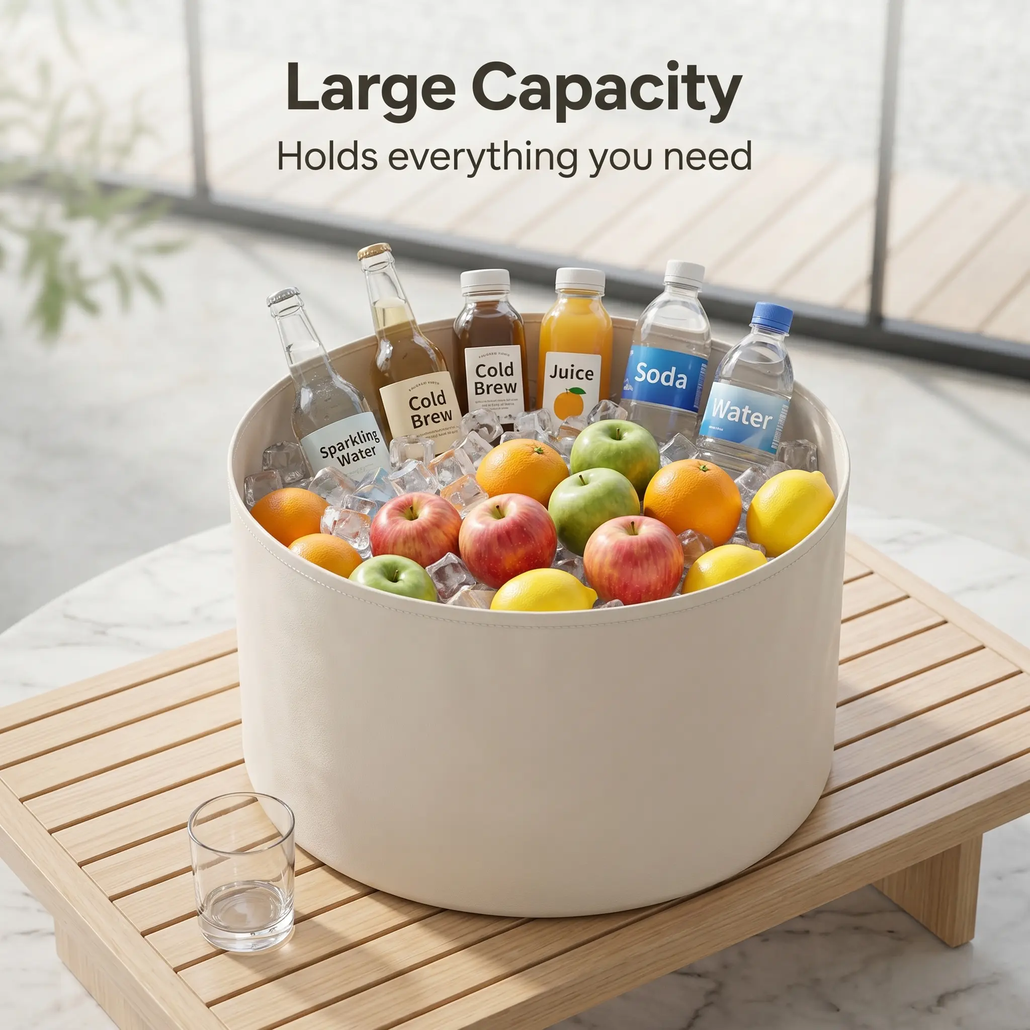 1 Count, Foldable Waterproof Bucket with Built-in Hanging Hole, Pressed Bottom Edge, for Outdoor Camping Travel Fruit Washing and Storage