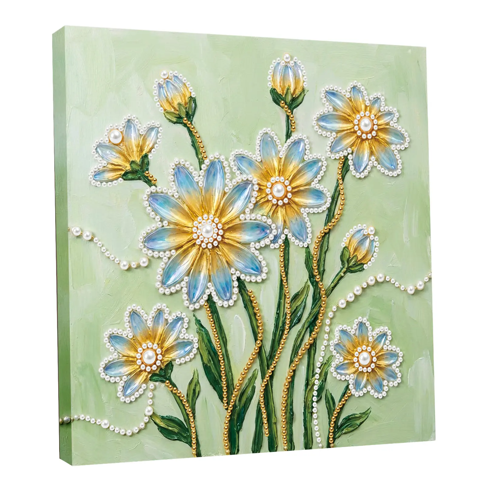 DIY Plant Animal Pearl Painting Art Kits for Adults Beginners Home Wall Decor Pearl Gem Paintings Picture Arts Craft 25x25cm with Frame