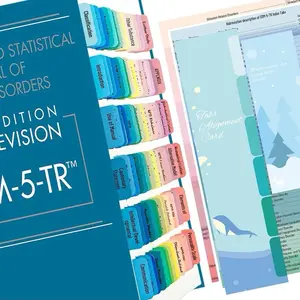 DSM-5-TR 2022 Index Tabs - 94 Printed DSM-V-TR Tabs with Alignment Guide & Disorder Description Sheet for Mental Health Organization