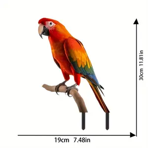 1pc Lifelike Acrylic Parrot Garden Stake, Artificial Bird Tree Branch Decor, No-Electricity Outdoor Ornament for Various Room Types, Festive Yard Decoration