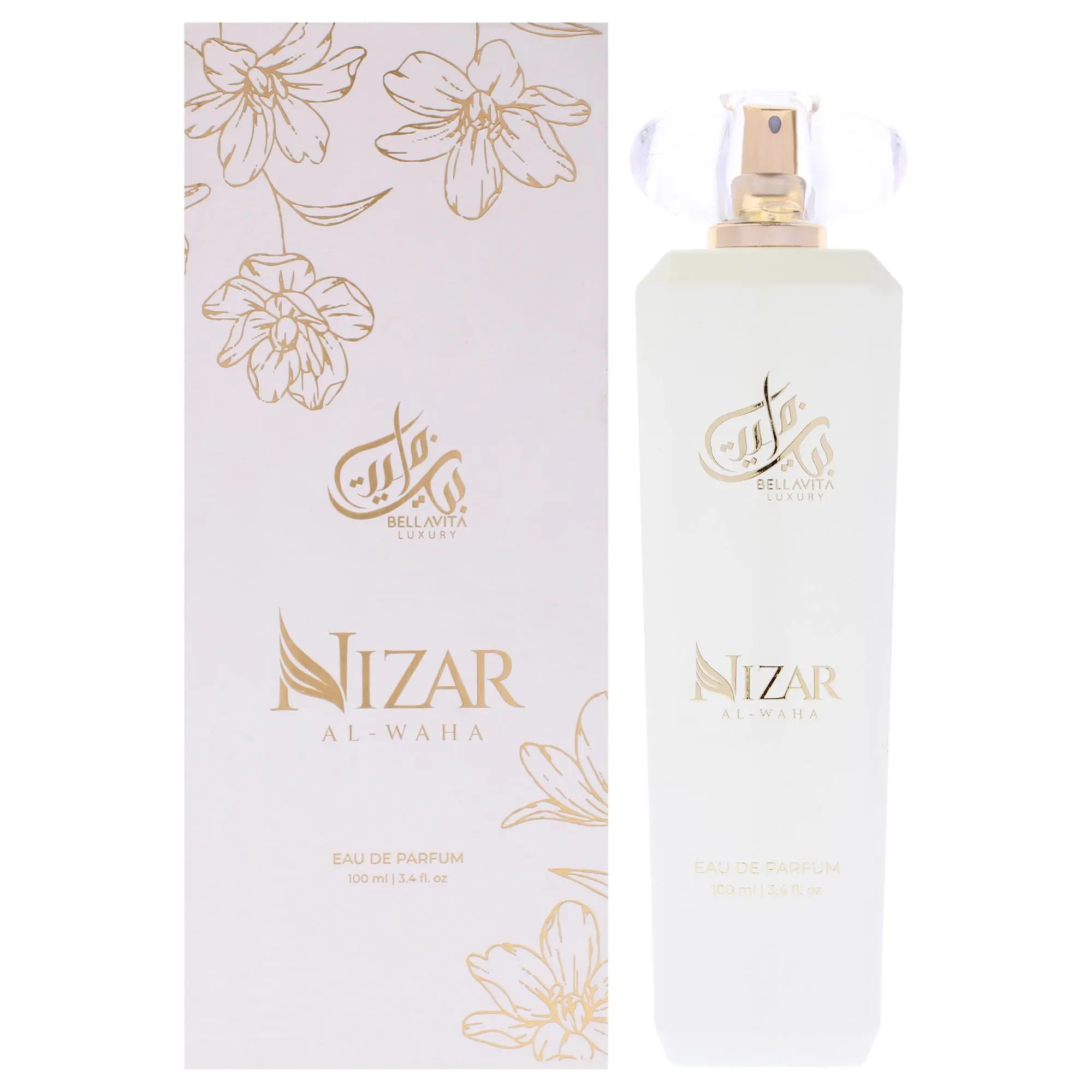 Bellavita Nizar Al-Waha Luxury Collection Women's EDP Spray - 3.4 fl oz, Classic Aroma, Long-Lasting, Single Bottle (Unisex Fragrance Option)