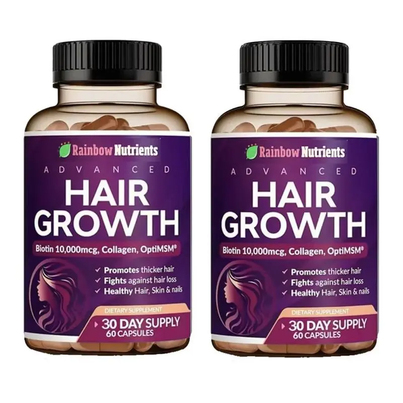 Hair Growth Vitamins for Women | Biotin 10,000mcg, Collagen, goMCT, Saw Palmetto | Naturally Regrow Stronger & Healthier Hair, Skin and Nails | Stops Hair Loss | 60 Day Supply